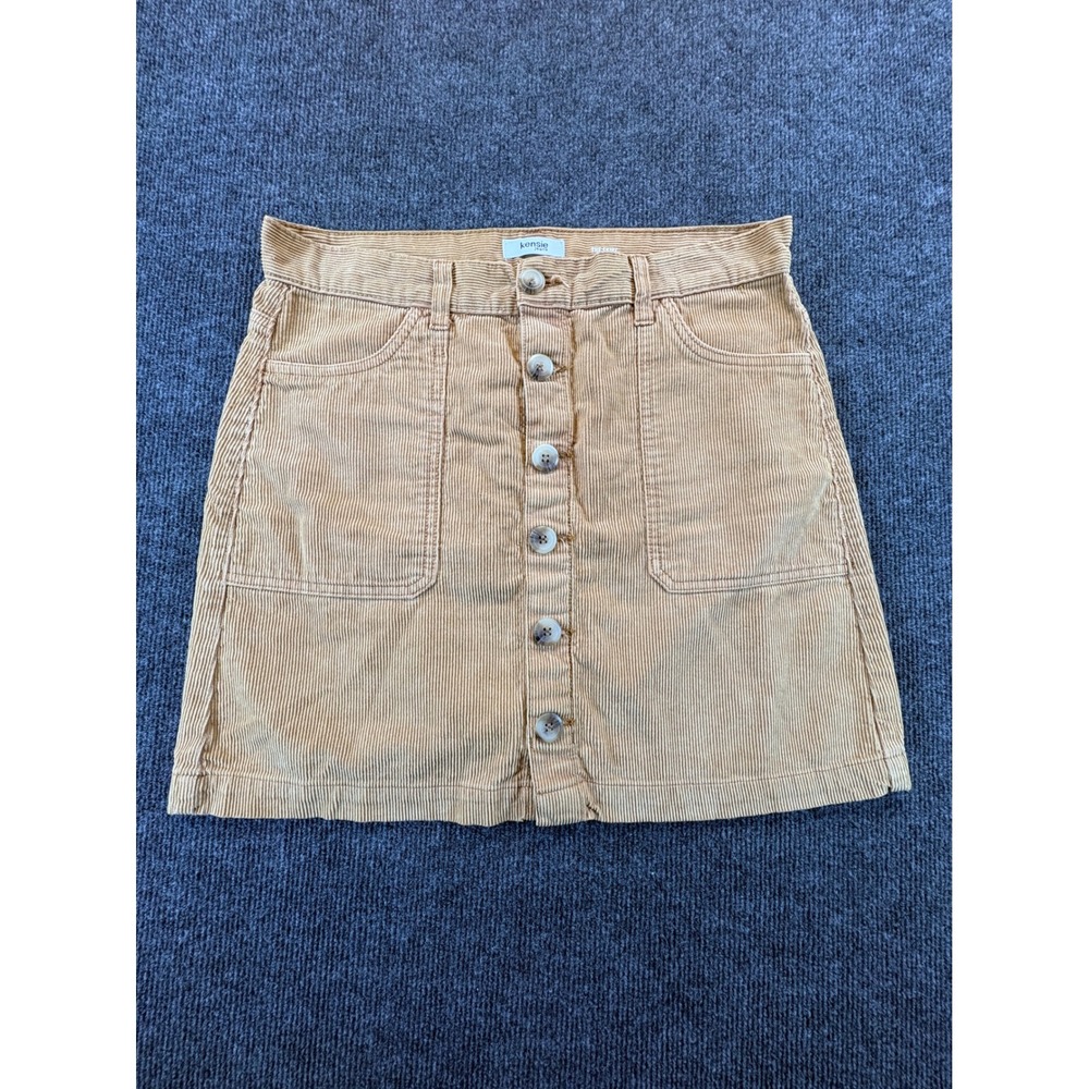 Kensie Jeans The Skirt Tan Corduroy Button Front Mini Skirt 8/29 ENS02312X